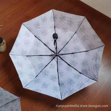 New Design 21"*8Ribs Auto Open 3 Folding Umbrella